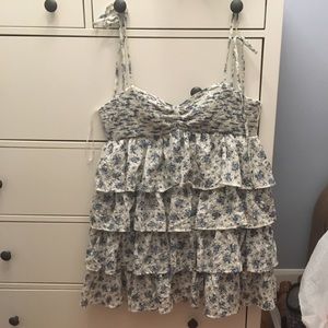 Short blue/white floral sundress